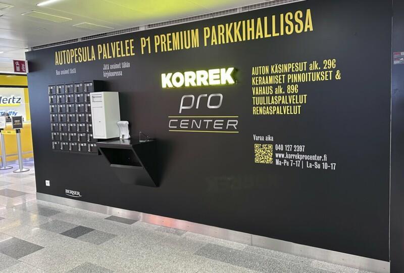 KPC Airport avaintenjättö- ja hakuseinä